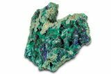 Sparkling Azurite Crystals with Fibrous Malachite - China #350803-2